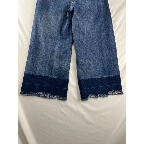Ashley Graham X Marina Rinaldi Idioma Contrast Raw Hem Jeans Womens Size 6 - Picture 8 of 14